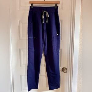 Figs High Waisted Yola Skinny Scrub Pants - Navy Blue, small